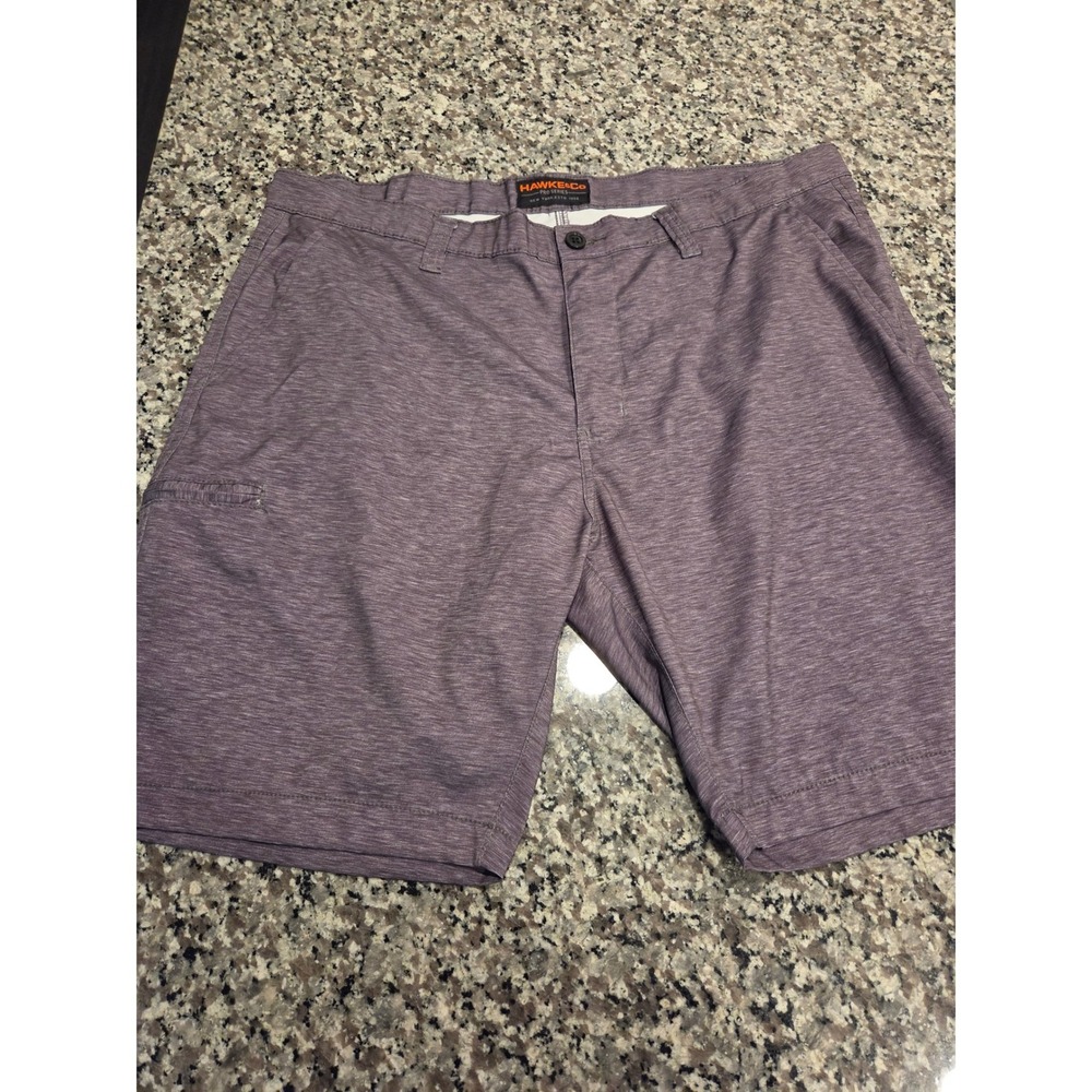 Hawke & Co Pro Series Mens 38 Hybrid Shorts Heathered Purple Stretch Active 1248